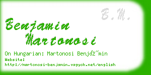 benjamin martonosi business card